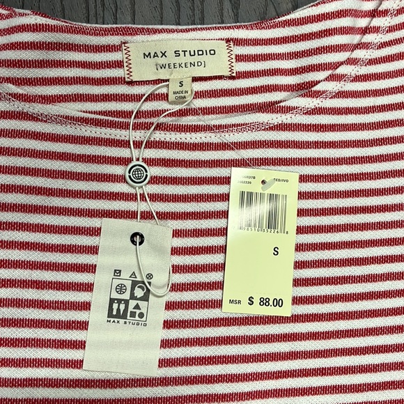 NWT ❤️ Max Studio long sleeve pull over with adorable lace up detail - S - Picture 2 of 5